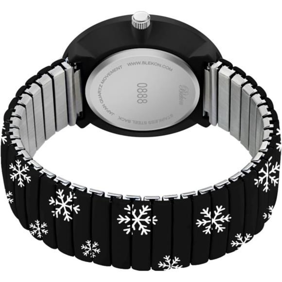Christmas Theme Women Watch Large 38mm White Face Stretch Band Watches main image 4